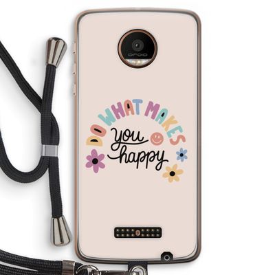 Happy days: Motorola Moto Z Force Transparant Hoesje met koord