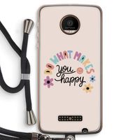Happy days: Motorola Moto Z Force Transparant Hoesje met koord