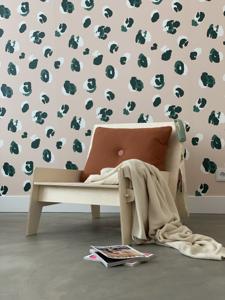 Behang Leopard Rol Nudegreen