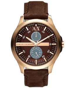 Horlogeband Armani Exchange AX2128 Leder Bruin 22mm