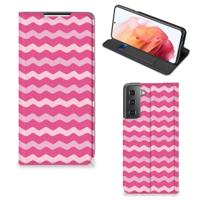 Samsung Galaxy S21 | Hoesje met Magneet | Waves Pink