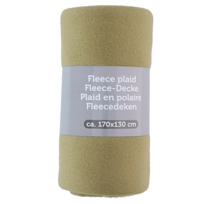 Polyester fleece deken/dekentje/plaid 170 x 130 cm mosgroen
