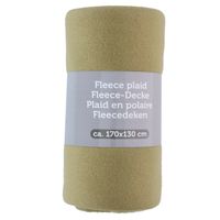 Polyester fleece deken/dekentje/plaid 170 x 130 cm mosgroen   - - thumbnail