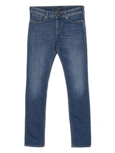 Emporio Armani Kids jean slim à plaque logo - Bleu