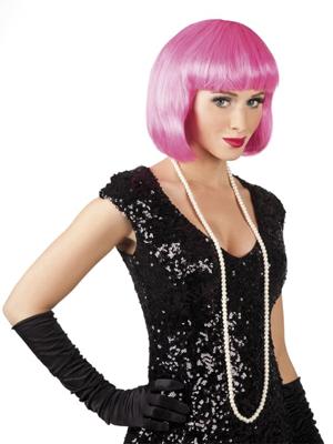 Pruik Cabaret ice roze