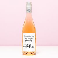 Wijnfles Op Het Bruidspaar - Rosé (Blush Rosé)