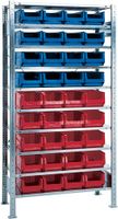 Promat Stellingkast | H2000xB1000xD400mm | basisstelling | 10 stalen legplanken | 16 x MK3Z blauw | 20 x MK3Z rood - 9000449844 9000449844