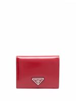 Prada portefeuille en cuir à plaque logo - Rouge