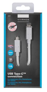 Vivanco USB-kabel USB 3.2 Gen1 (USB 3.0 / USB 3.1 Gen1) USB-C stekker, USB-C stekker 1.00 m Wit 39641