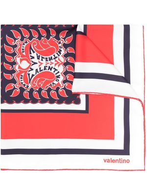 Valentino Garavani foulard Archive Manifesto en soie à imprimé bandana - Rouge