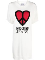 MOSCHINO JEANS robe courte à logo intarsia - Blanc - thumbnail