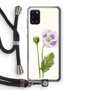 Purple poppy: Samsung Galaxy A31 Transparant Hoesje met koord