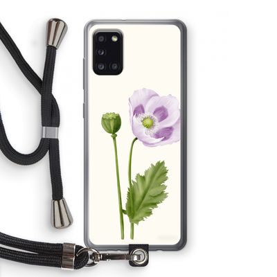 Purple poppy: Samsung Galaxy A31 Transparant Hoesje met koord