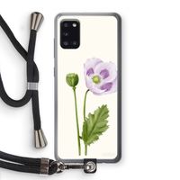 Purple poppy: Samsung Galaxy A31 Transparant Hoesje met koord