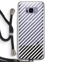 Strepen zwart-wit: Samsung Galaxy S8 Transparant Hoesje met koord