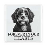 Herdenkings cadeau tegel - hondenliefhebber - Labradoodle hond - zwart/wit - keramiek - 15 cm Herdenkings cadeau tegel - hondenliefhebber - Labradoodle hond - zwart/wit - keramiek - 15 cm