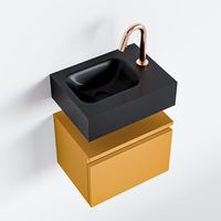 Toiletmeubel Mondiaz Andor | 40 cm | Meubelkleur Ocher | Lex vrijhangend wastafel Urban Links | 1 kraangat