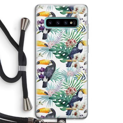 Tukans: Samsung Galaxy S10 Plus Transparant Hoesje met koord