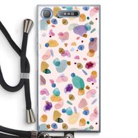 Terrazzo Memphis Pink: Sony Xperia XZ1 Transparant Hoesje met koord