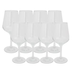 Set van 8x stuks onbreekbare kunststof camping wijnglazen voor witte en rode wijn 290/380 ml