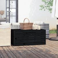 Tuinbox 101x50,5x46,5 cm massief grenenhout zwart - thumbnail