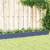 VidaXL Plantenbak met pinnen 362,5x42,5x28,5 cm polypropeen grijs