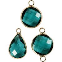 Creativ Company Sieradenhanger, h: 15-20 mm, gatgrootte 2 mm, groen, 1 doos