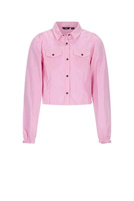 NoBell winter blouse meisjes - roze - Tikky - gestreept, cropped