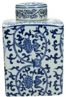 Kersten pot porselein deco 11x10x17cm blauw Kersten pot porselein deco 11x10x17cm blauw