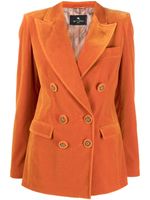 ETRO blazer en velours à boutonnière croisée - Orange - thumbnail