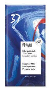 Vivani Chocolade melk superieur 37% Ecuador bio (100 gr)