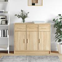 Dressoir 91x28x75 cm bewerkt hout sonoma eikenkleurig