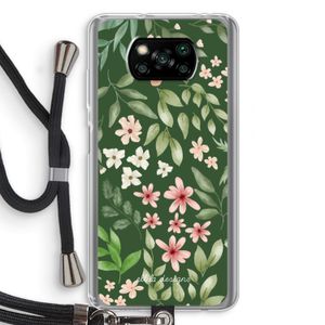 Botanical green sweet flower heaven: Xiaomi Poco X3 NFC Transparant Hoesje met koord