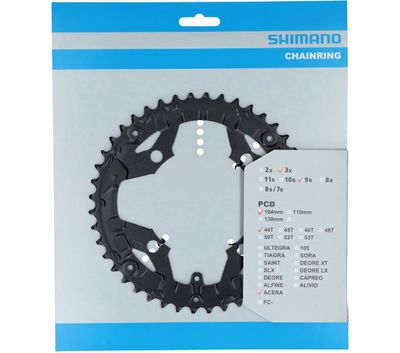 Shimano kettingblad acera fc-t3010 9 speed 44 tands voor kettingbeschermer zwart