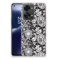 OnePlus Nord 2T TPU Case Black Flowers - thumbnail