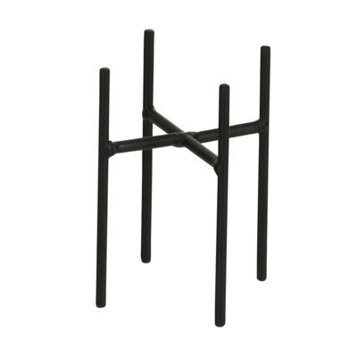 Mica Decorations - bloempot plantenpot standaard / verhoger - zwart - B8.5 x H9 cm - metaal