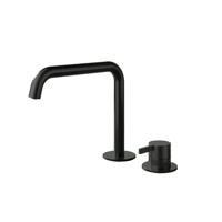 Hotbath Ace Wastafelmengkraan - opbouw - draaibare uitloop - 2gats - PVD - zwart geborsteld PVD AC023MBP