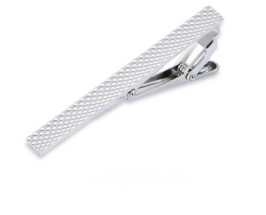 Dasspeld - Stropdas Clip - Shiny Tie Clip - Zilver - Geruit