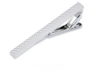 Dasspeld - Stropdas Clip - Shiny Tie Clip - Zilver - Geruit