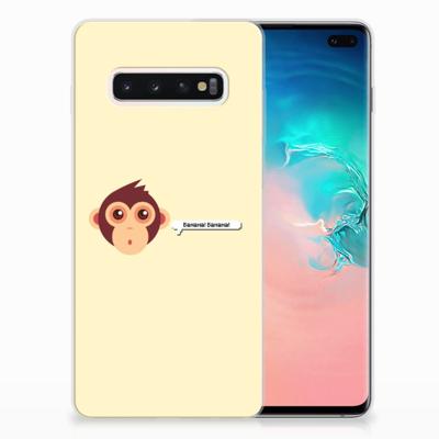 Samsung Galaxy S10 Plus Telefoonhoesje met Naam Monkey Samsung Galaxy S10 Plus Telefoonhoesje met Naam Monkey