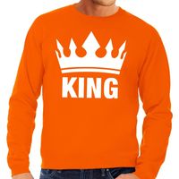 Oranje Koningsdag King sweater heren - thumbnail