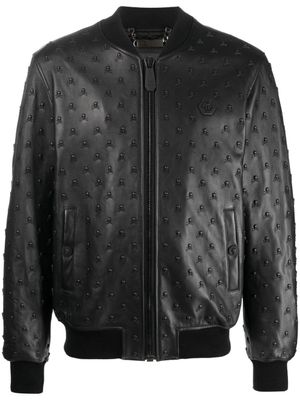Philipp Plein veste bomber en cuir - Noir