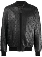 Philipp Plein veste bomber en cuir - Noir