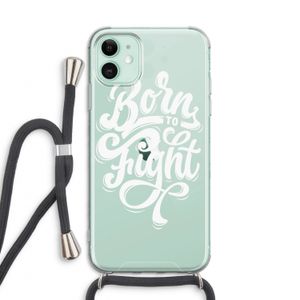 Born to Fight: iPhone 11 Transparant Hoesje met koord