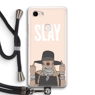 Slay All Day: Pixel 3 Transparant Hoesje met koord
