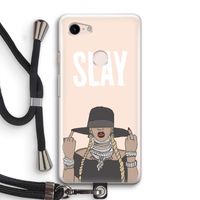 Slay All Day: Pixel 3 Transparant Hoesje met koord