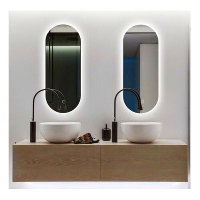 Badkamerspiegel Parma | 2x 100x50 cm | Ovaal | Indirecte LED verlichting | Touch button | Met verwarming