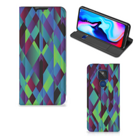 Motorola Moto G9 Play Stand Case Abstract Green Blue