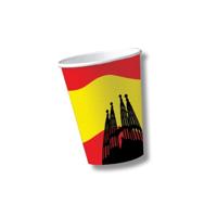 Spanje/Spaanse vlag thema feestbekers - 10x stuks - Spaanse vlag versiering - bekertjes