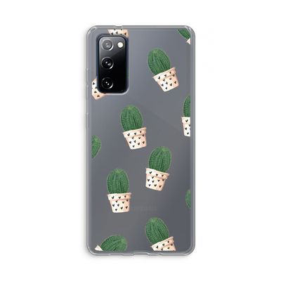 Cactusprint roze: Samsung Galaxy S20 FE / S20 FE 5G Transparant Hoesje